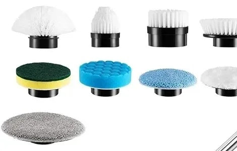 Close-up of the replacement brush heads and pads